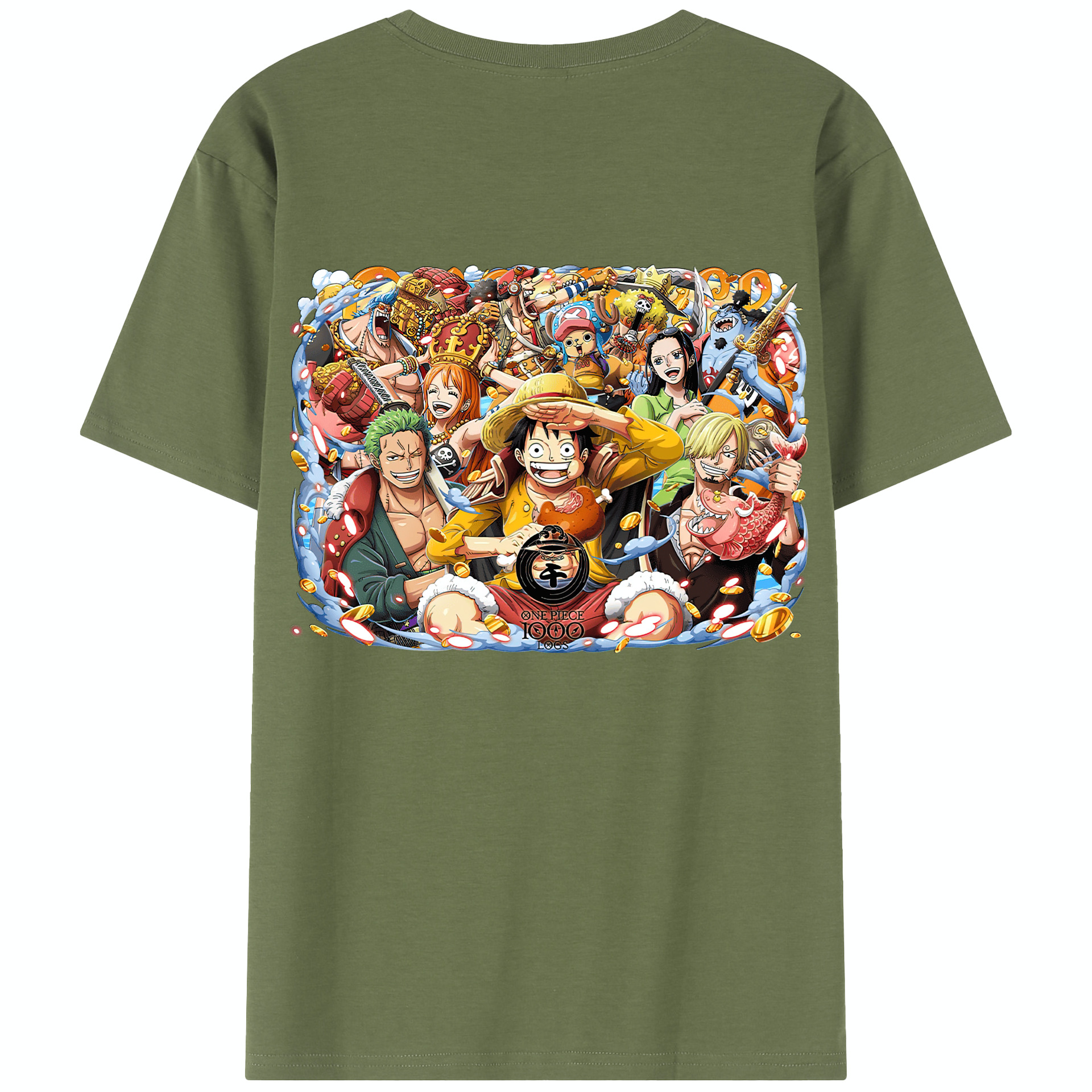 ワンピース モンキー・D・ルフィ ONE PIECE Monkey D. Luffy 綿100％半袖Tシャツ（背面プリント）